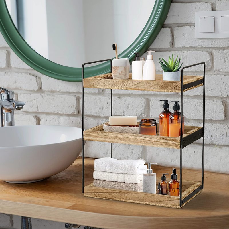 Spot Iron-Wood Combined Storage Rack Desktop Multi-Layer Storage Rack Bathroom Supplies Storage Rack Living Room Sundry Storage Rack Spot Iron-Wood Combined Storage Rack Desktop Multi-Layer Storage Rack Bathroom Supplies Storage Rack Living Room Sundry Storage Rack