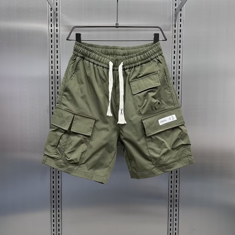 Men's 2025 Summer New Trendy Brand Cargo Shorts American Style Handsome Multi-Pocket Five-Point Sports Pants Cross-Border Foreign Trade