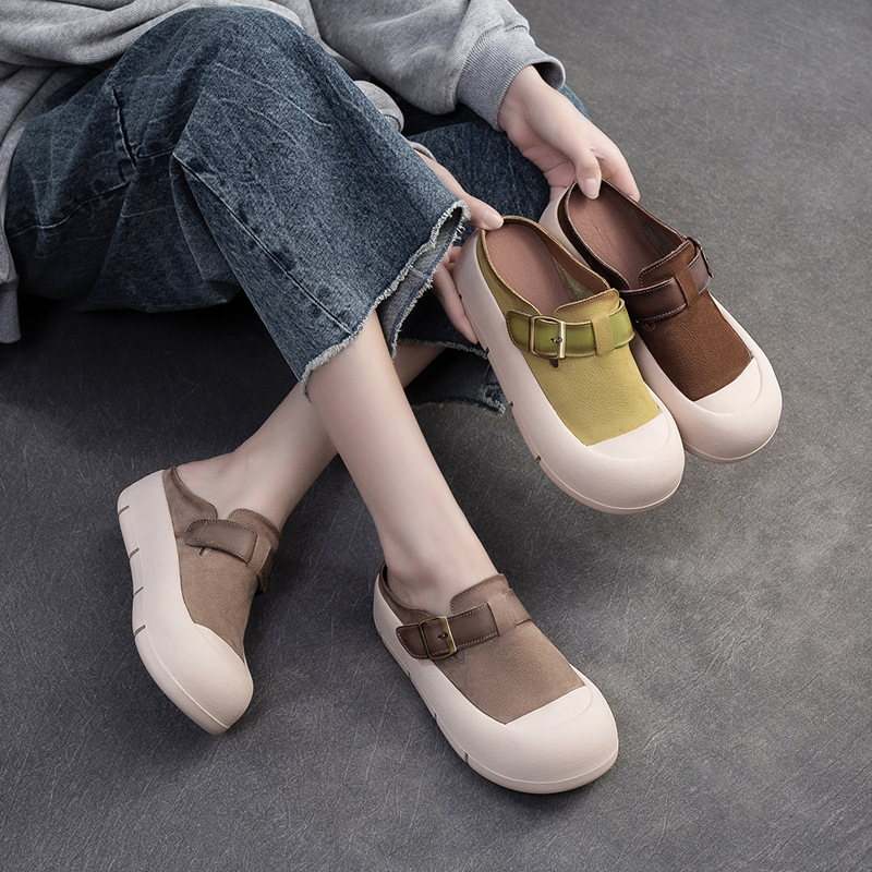 Shanghai Jiejie 2024 Summer New Thick Bottom Casual Candy Color Slippers Niche Fashion Trendy Mori Women's Shoes