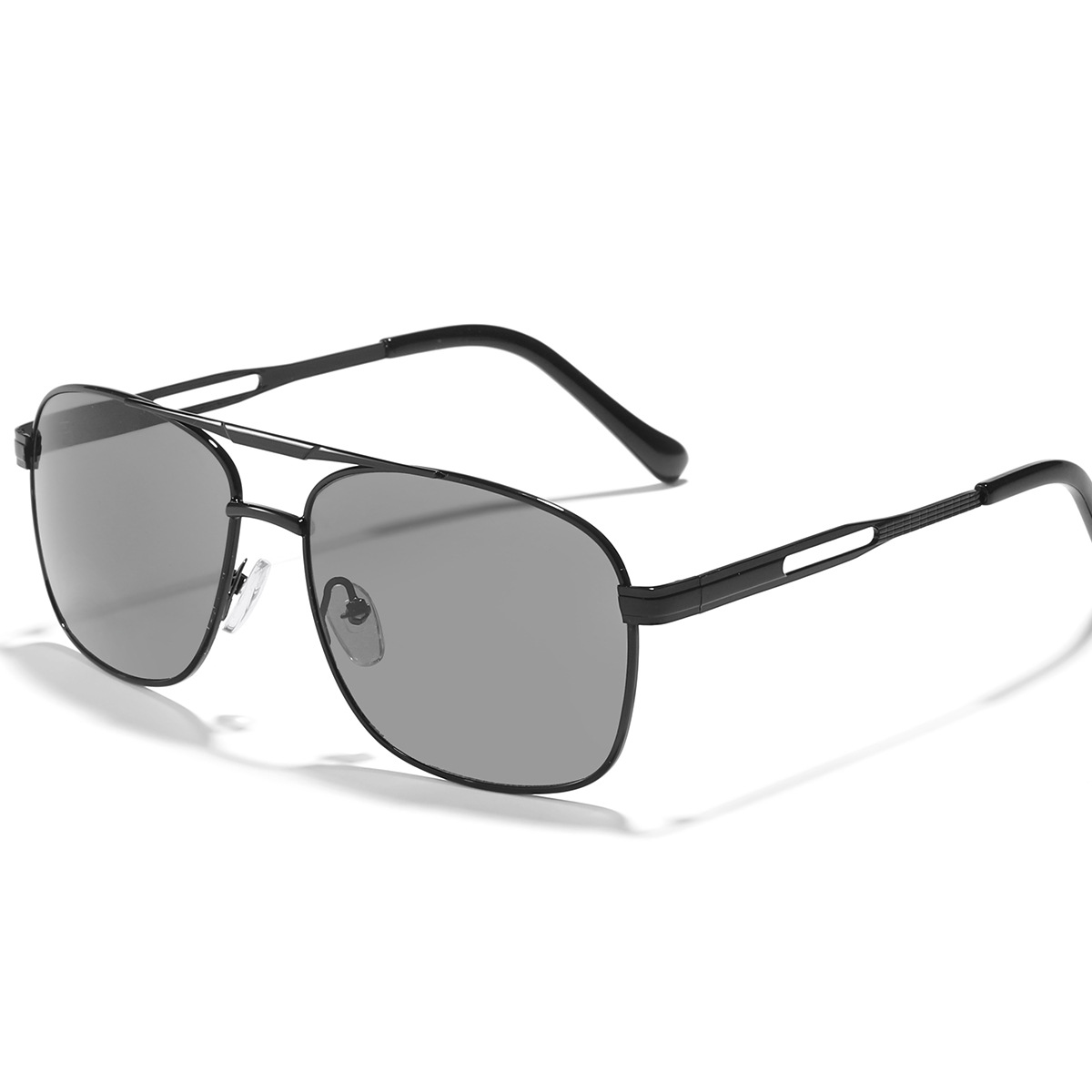 Cross-Border moda nuevas gafas de sol moda retro doble haz Gafas de metal ins personalidad caja cuadrada Internet celebridad gafas de sol