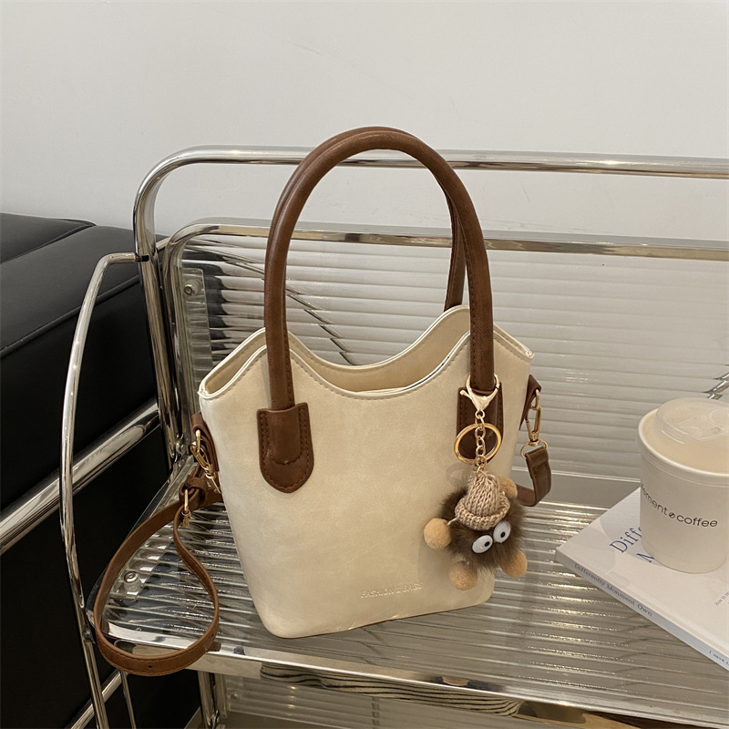 Bolso de moda retro, bolso de mano, bolso de hombro, bolso de cubo, bolso de mujer 2024, bolso de color sólido