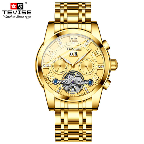 Swiss brand TEVISE men's watch, stylish watch, mechanical watch, multifunctional waterproof luxury watch