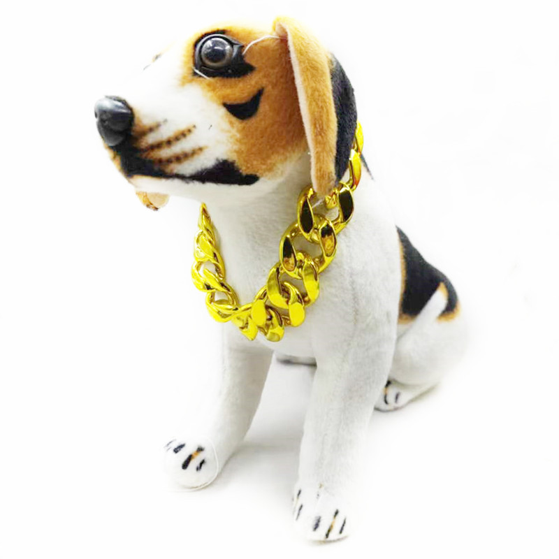 Collar de mascotas de gran tamaño, perros, collares de oro, collares de plástico, matones de pelo dorado, peleas de labrador