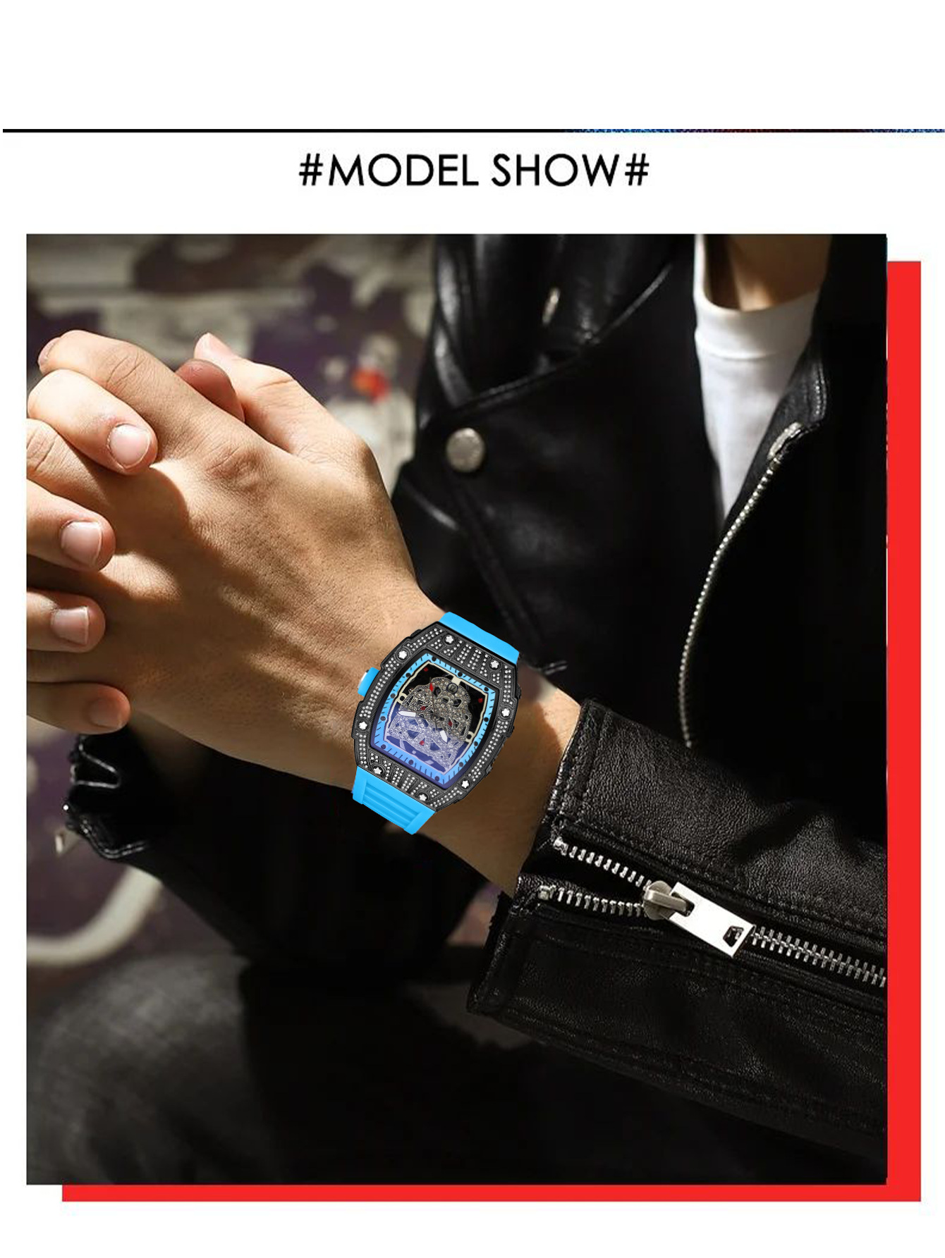 Richard vyriškas kvarcinis laikrodis su deimantais ir žvaigždėmis_voghion.com