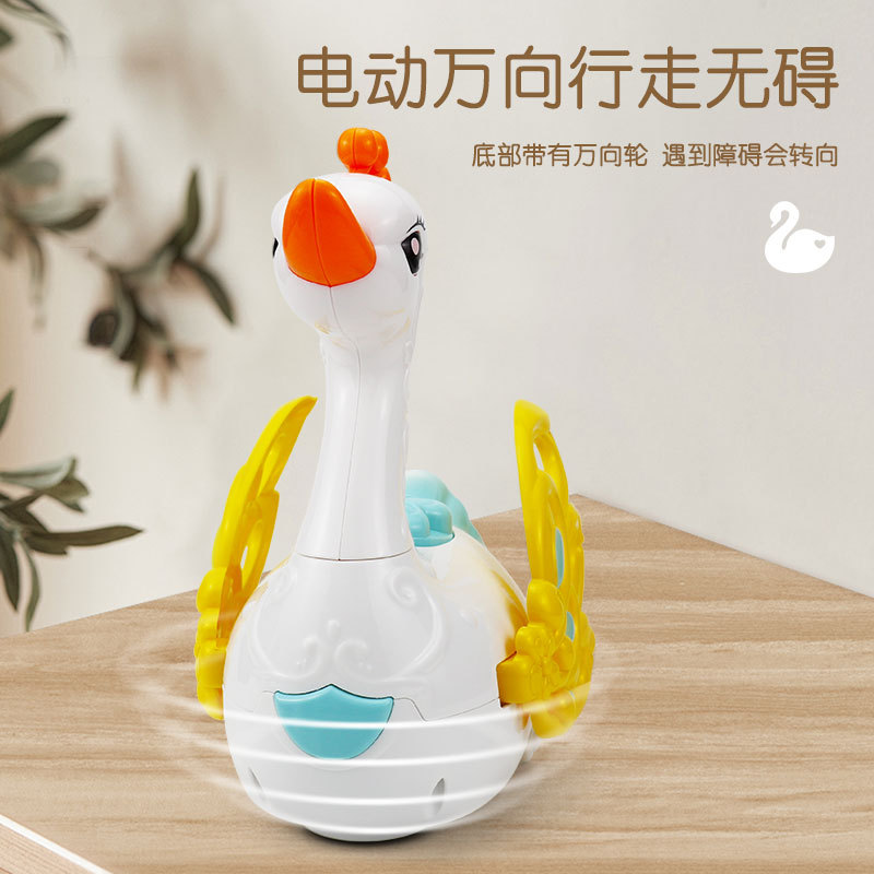Diversión huevo eléctrico cisne muñeca pequeño juguete luz universal eléctrica caminar iluminación juguetes para niños pequeños al por mayor