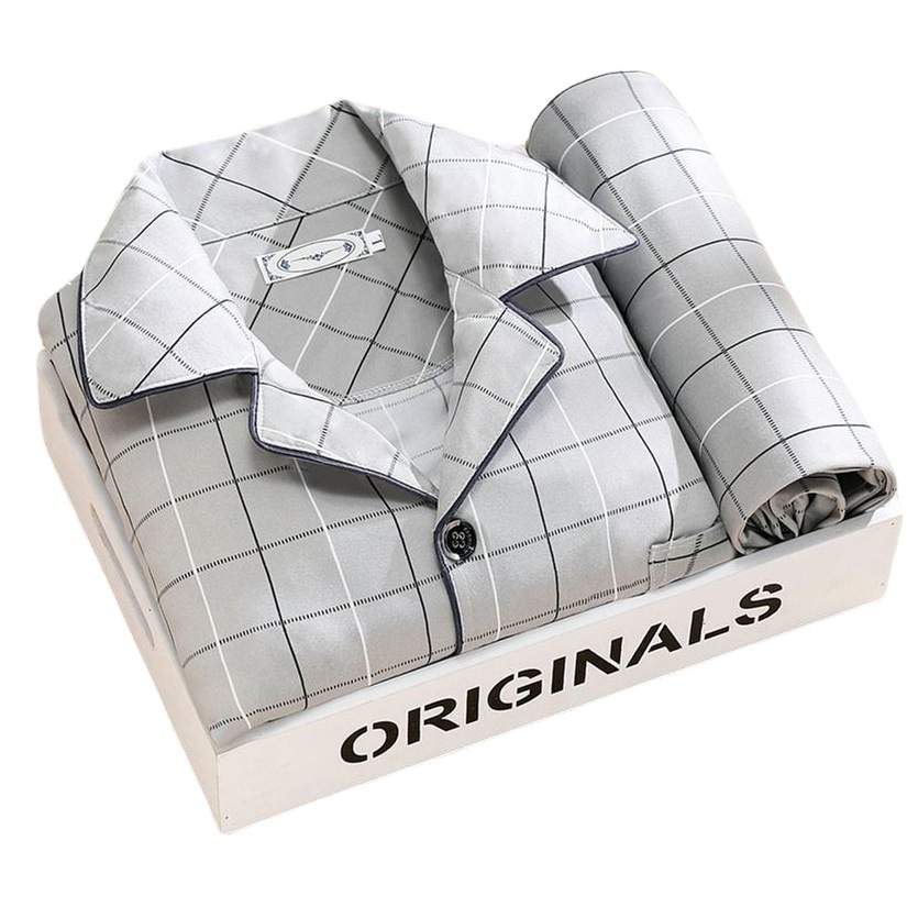 Pijamas de alta gama para hombres de manga larga de primavera y otoño 2022 nuevos hombres casuales jóvenes de mediana edad de verano traje transfronterizo para el hogar