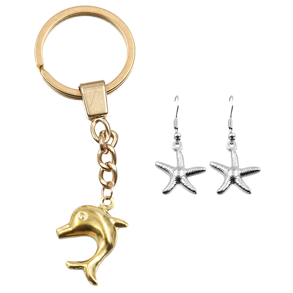 Pendant Jewelry Making Type 18K Gold Plated Plating Material 1 Piece 304 Stainless Steel 18K Gold Plated Starfish Dolphin Shell Polished Pendant DIY Jewelry Accessories