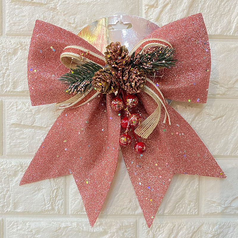 卸売りの大きいサイズの新型のクリスマスの蝶結びのクリスマスツリーの松果の金粉の結び目のホテルのデパートの装飾用品|undefined