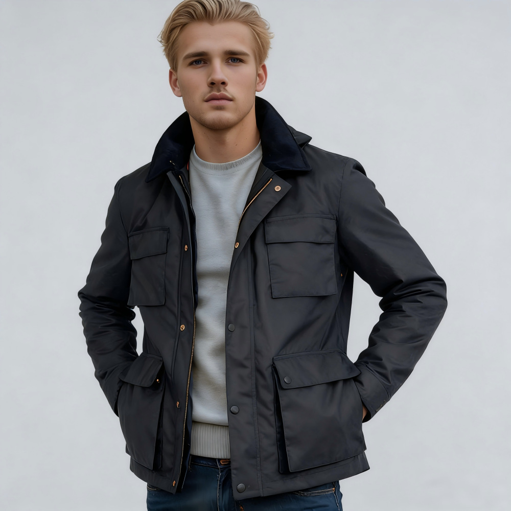 Cross-border New Spring and Autumn Men's Solid Color Zipper Jacket Jacket Casual Men's Jacket