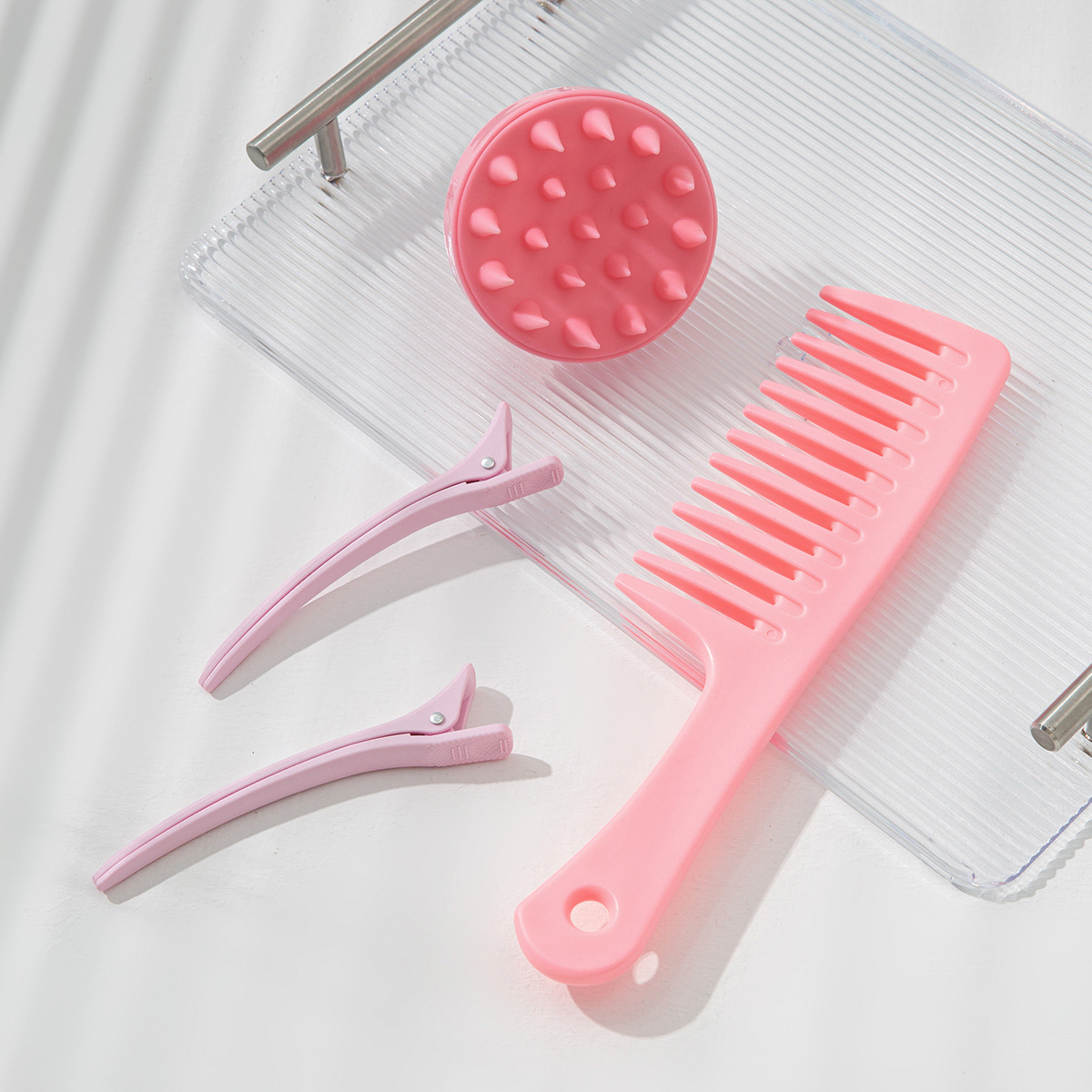 Dolia smooth hair wide-tooth comb brush styling makeup duck clip plus silicone massage shampoo brush three-piece set