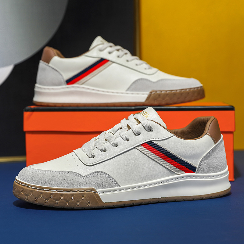 2024 Nuova tendenza in pelle casual Sport versatile Piccola lavagna Scarpe alla moda da uomo primaverili e autunnali_voghion.com