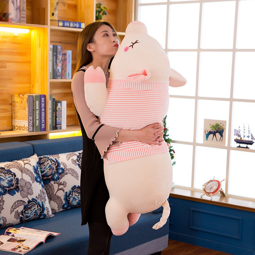 Manufacturer wholesale plush toys pig doll pillow long bed animal doll birthday gift for girls cute