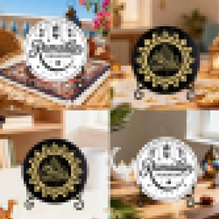 跨境专属节日圆盘节日祝福木质组合装摆件2D平面节日装饰品摆件
