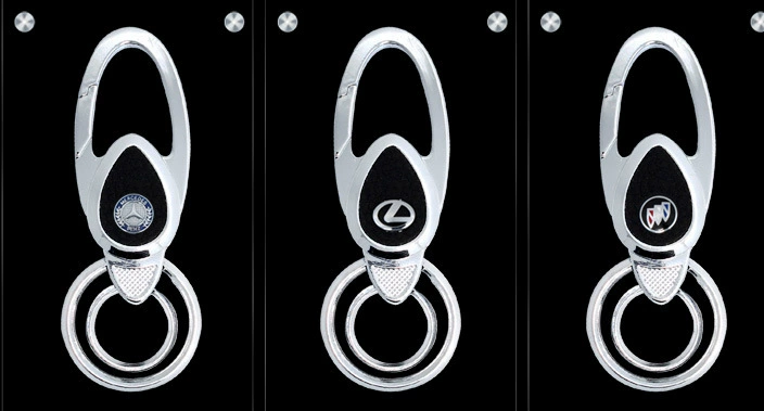 Toyota, mazda, golden metal modern keychain