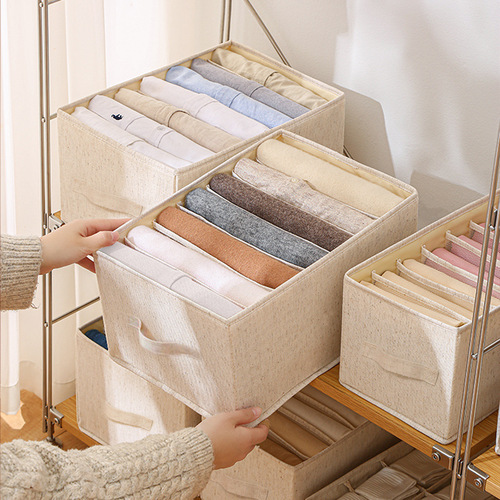 Anqin Tianshan Storage Box Fabric Pants Storage Organizing Folding Clothes Wardrobe Organizing Jeans Underwear Storage Box