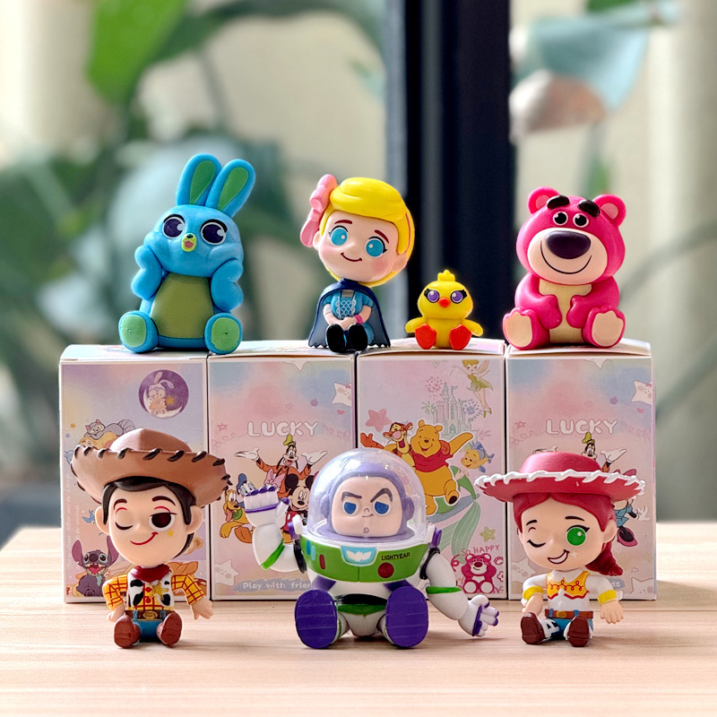 7 Q-Version Sitting Pose Toy Story Blind Box Figures: Buzz Lightyear, Woody, Strawberry Bear, Cute Toy Ornaments Trendy 7 Q-Version Sitting Pose Toy Story Blind Box Figures: Buzz Lightyear, Woody, Strawberry Bear, Cute Toy Ornaments Trendy