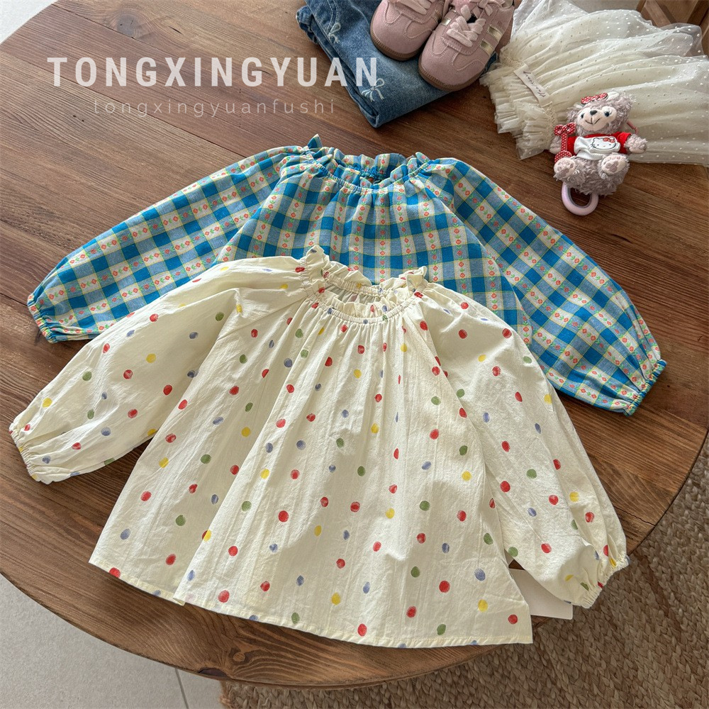 Estrella infantil redonda camisa de niña camiseta de otoño primavera y otoño nuevo estilo de otoño para niños estilo occidental chica de moda chaqueta de bebé t