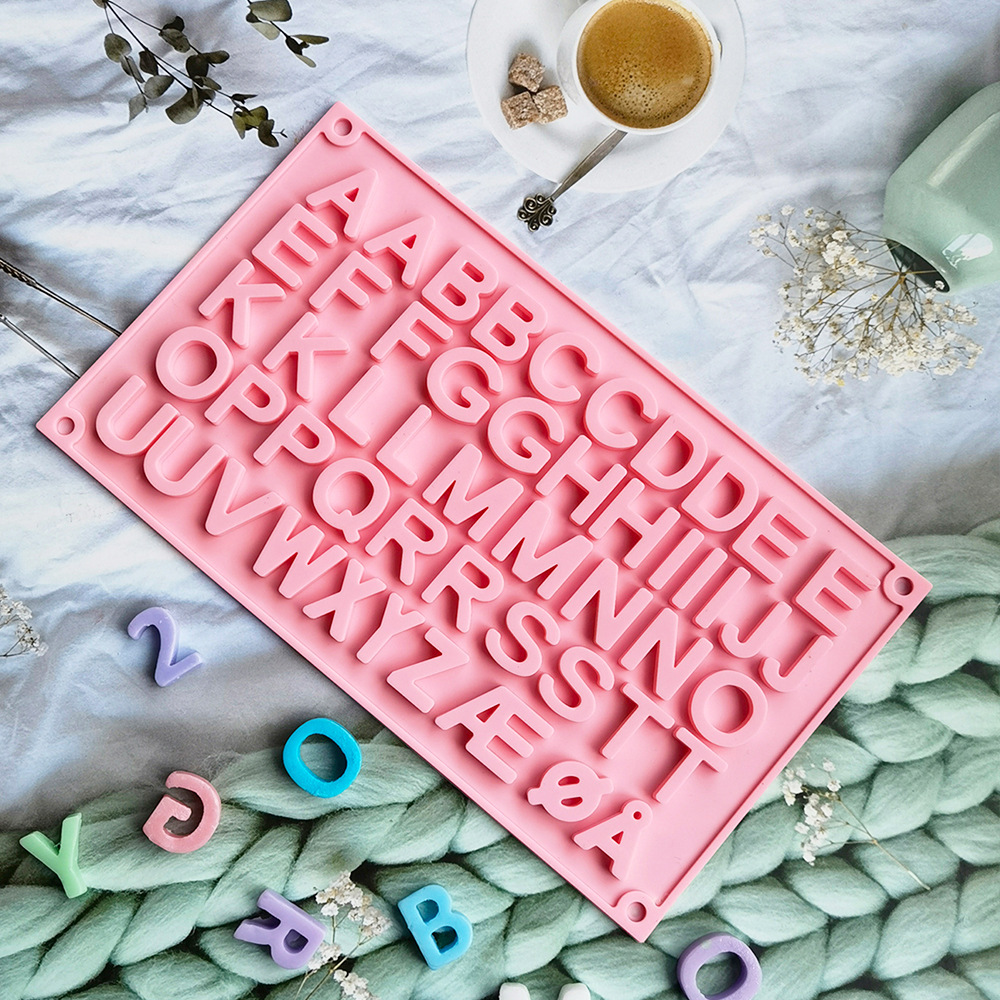 Dobles letras de chocolate transversal 199 molde de silicona pastel helado pudín molde de postre jabón utensilios