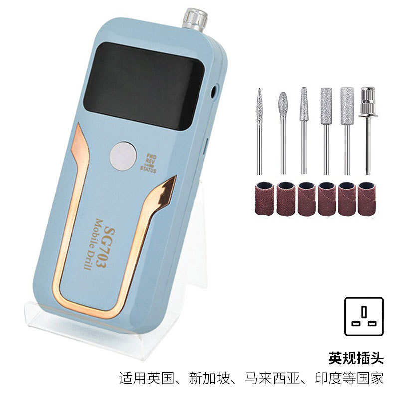 La lijadora de uñas reemplaza el mango de metal 35000RPM rectificador de uñas pulido silencioso y pulido de uñas eléctrico exfoliante