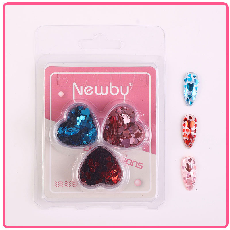 Arte de uñas Aurora mariposa lentejuelas irregulares láser corazón lentejuelas brillo de uñas color mágico accesorios de joyería en caja