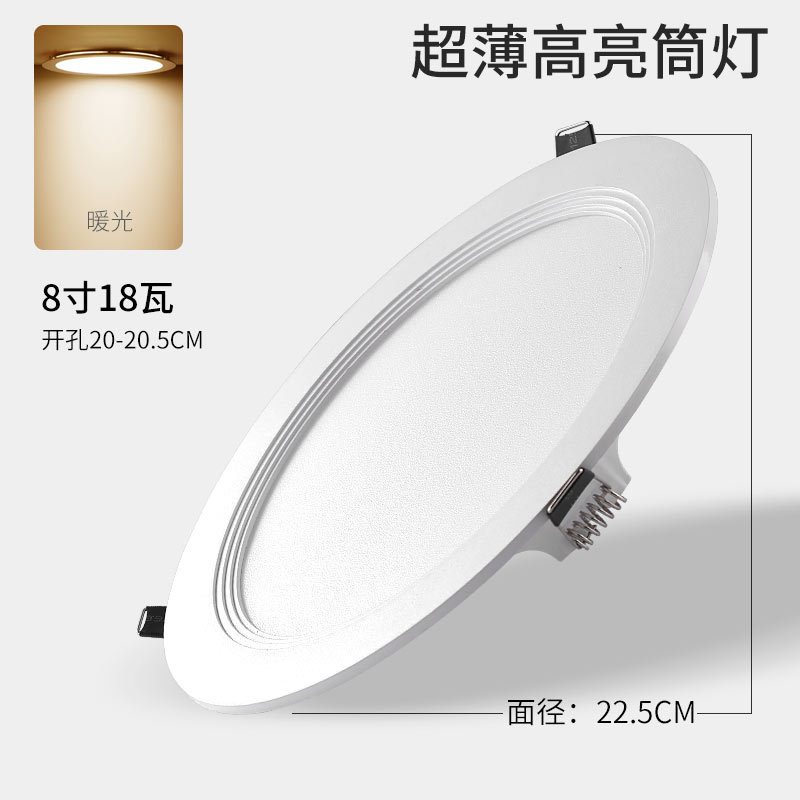 Todo-aluminio downlight 8 pulgadas 18W luz cálida