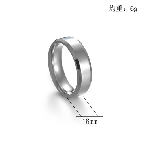 Cross-border supply, simple and fashionable 6MM stainless steel men's ring, European and American popular jewelry source factory wholesale