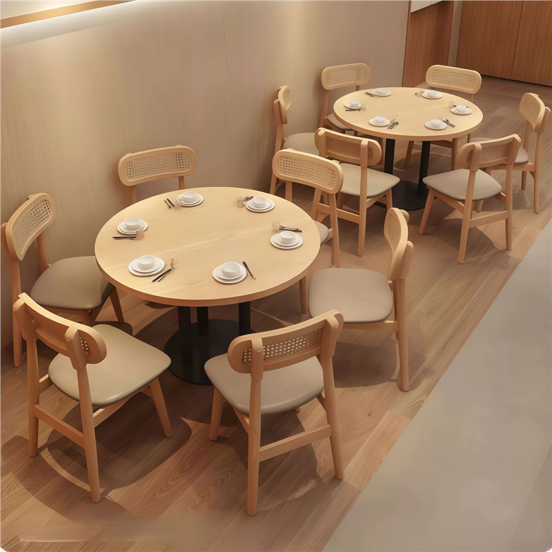 Tog' uslubidagi restoran, barbekyu restorani, stol va stullar to'plami, to'qilgan rattan va qattiq yog'ochdan yasalgan ovqatlanish stullari, Hunan oshxonasi restorani, barbekyu do'koni, makaron do'koni, ovqatlanish