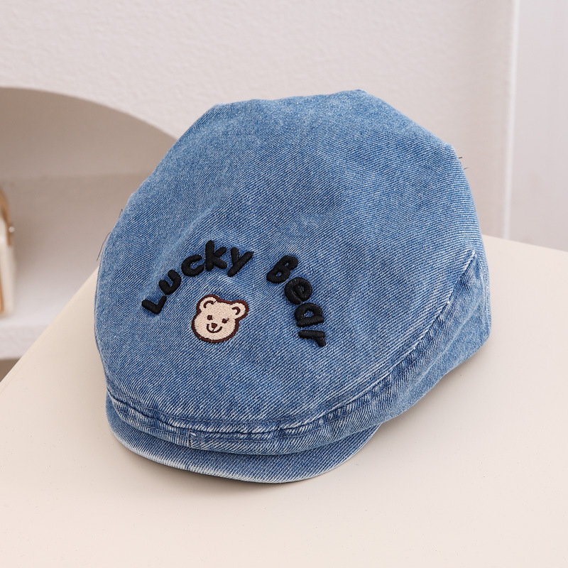 Sombreros para bebés primavera y otoño boinas para niños, gorras de piel de melón para hombres y mujeres, gorras coreanas versátiles de moda hacia adelante 2024 nuevo