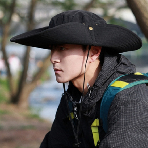 2024 Fisherman Hat for Men Summer Brim Hat Large Size Mountaineering Hat Outdoor Sun Protection Hat for Men Western Cowboy Hat
