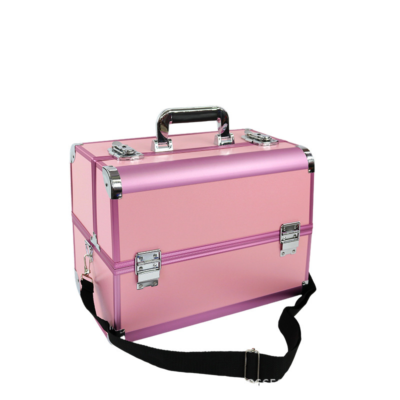 Caja de Herramientas de Manicura Multicapa de Aleación de Aluminio Desmontable para Maquillaje y Manicura image 1