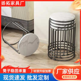 可折叠凳子家用高板凳加厚餐桌凳子简约时尚圆凳北欧化妆凳子休闲