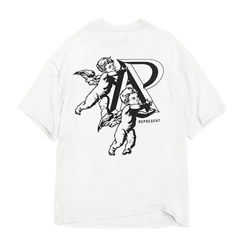 Represrep杜賓犬水洗いして古いアメリカのファッションブランドのヴィンテージのレトロなサメの半袖のtシャツの男をします。|undefined