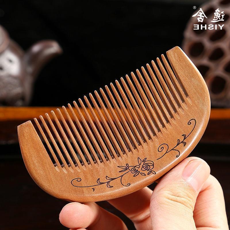 TANMU カーペンターコーム 女性用 サンダルウッド 女性用 家庭用 ピーチウッド 静電気ホーン 大型カーリングコーム メンズ アンチ|undefined