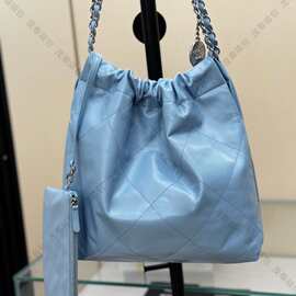 经典百搭小香风黑金22bag垃圾袋购物袋菱格链条单肩托特包