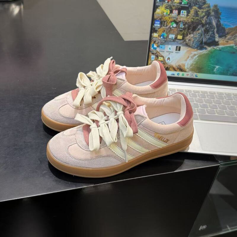 レトロ本革女性用トレーニングシューズ青赤クローバー同スタイル多用途スポーツカジュアルシューズ春夏フォレストシューズ|undefined