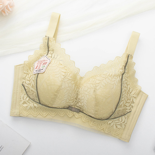 590# Summer Women's Bra Without Wires, Breast-Reducing Lace Medium Thick Cup Bra Wholesale
