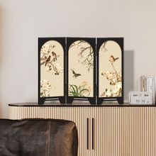 花鸟图屏风摆台装饰画客厅电视柜桌面摆画玄关柜摆件水晶雕刻挂画