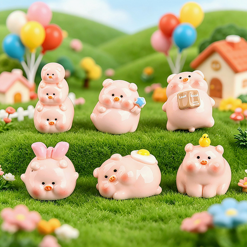 New Cross-border Cute Pink Piggy Diy Resin Accessory, Handmade...