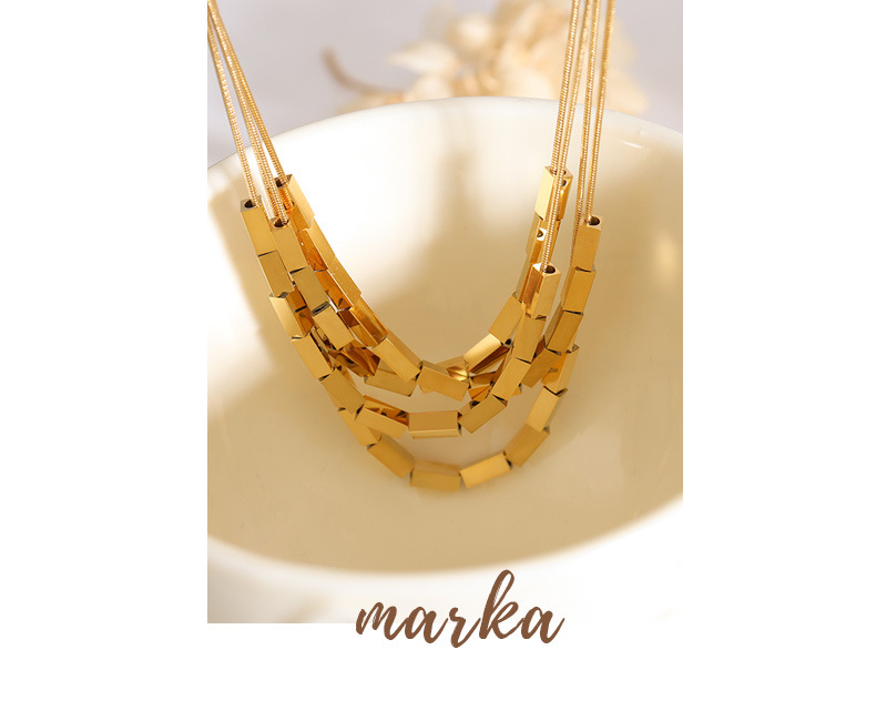 Simple Style Rectangle Titanium Steel Necklace Plating Stainless Steel Necklaces