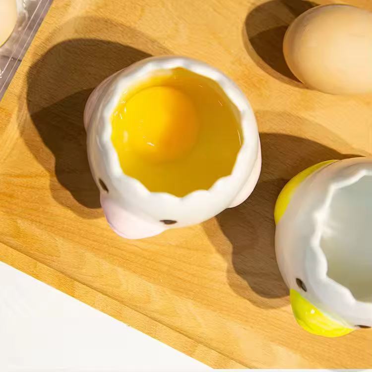 Gadget de cocina transfronteriza separador de clara de huevo lindo cerámica de huevo escupidor de yemas de huevo doméstico filtro de huevo de cocina