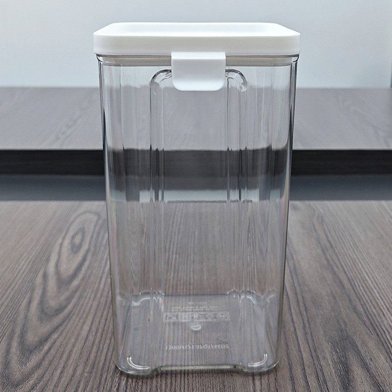 Tanque de sellado de grado alimenticio plástico acrílico transparente almacenamiento de cocina de grado alimenticio snack granos granos almacenamiento de granos