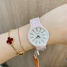 dinimi新款2023气质简约陶瓷腕表水钻学生时尚石英表潮流女士手表
