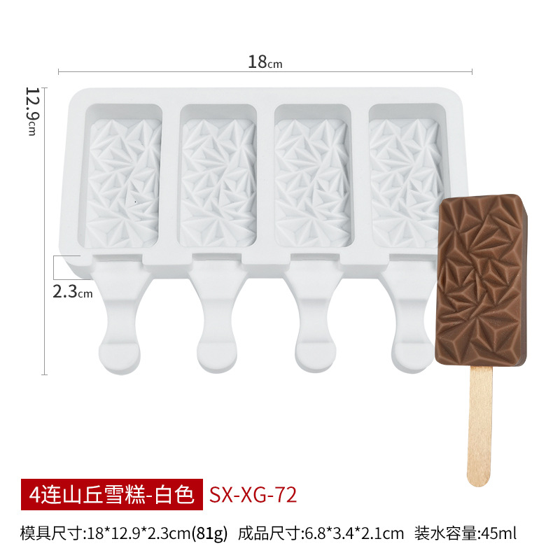 Sanxin 4-piece helado molde de silicona DIY paleta Popsicle fabricante de helados herramienta abrasiva de silicona Amazon