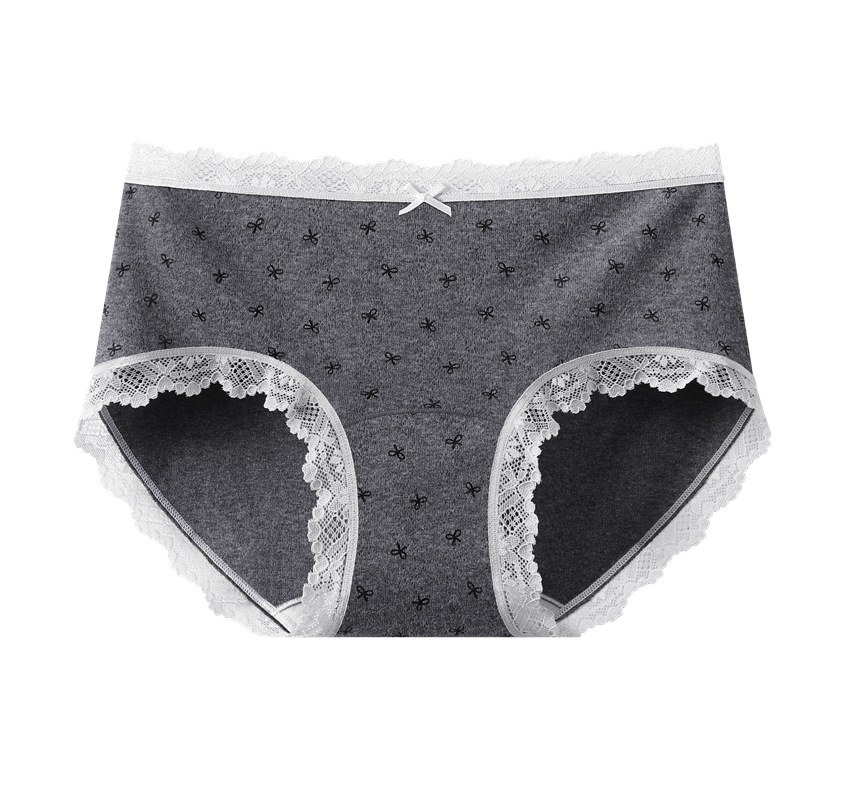 Ropa interior mujer primavera y verano a algodón 7a entrepierna larga antibacteriana primavera y verano algodón niñas calzoncillos de encaje bragas sin costuras