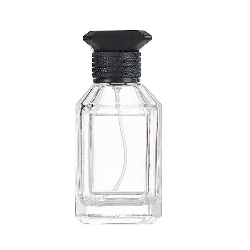 15 botellas de pulverización trapezoidales de presión botellas de perfume portátiles botellas de vidrio transparente en stock al por mayor 30 - 100ml