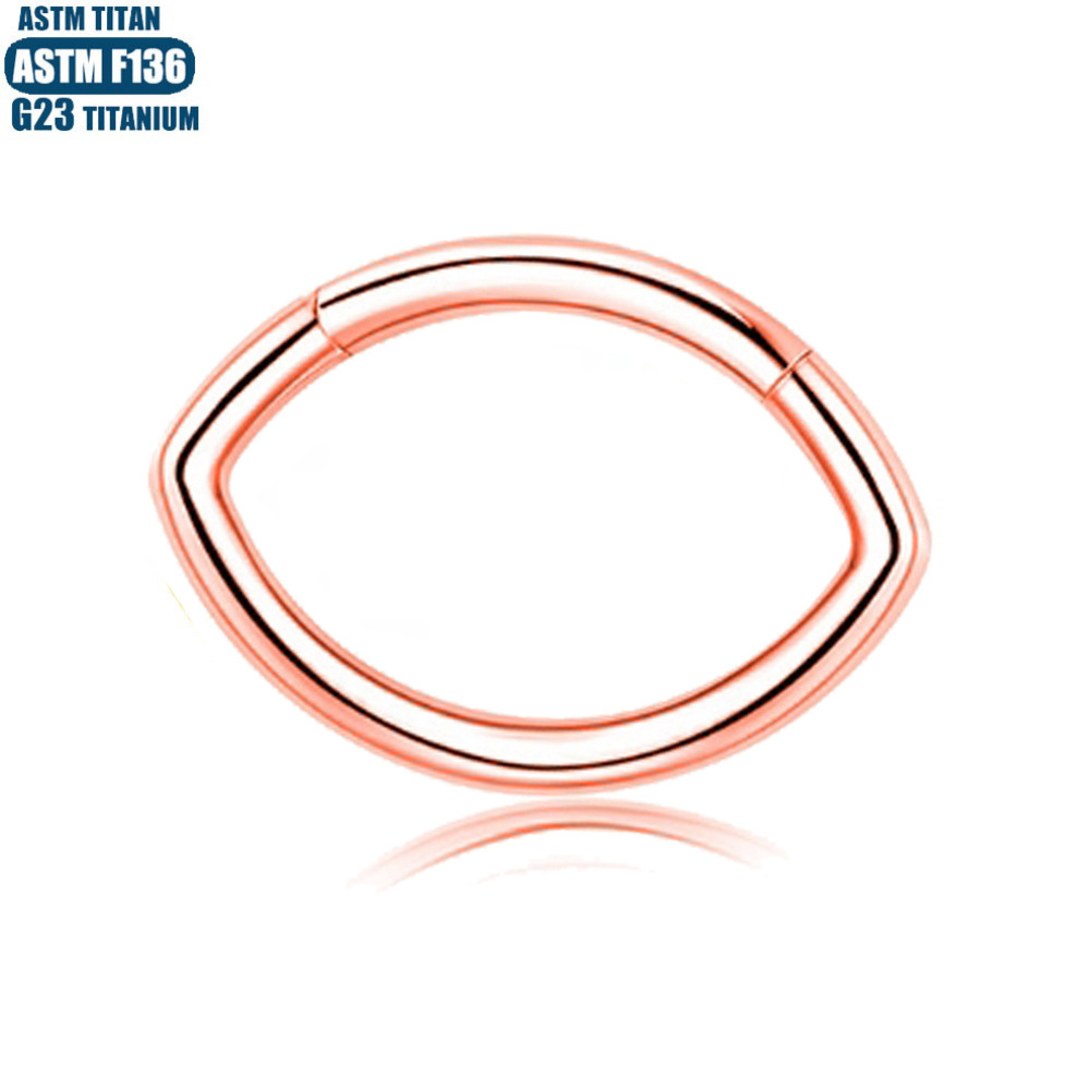 F136 Titanium Alloy Seamless Nose Ring Hoop Eye-shaped Piercing Earring for Women Men detail image 11