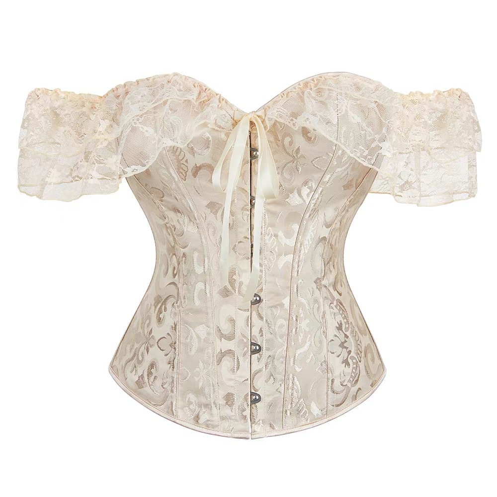 Moda de la niña encaje cinturón de hombro de manga corta vestido de novia Europa y América chaqueta de plástico corte cinturón