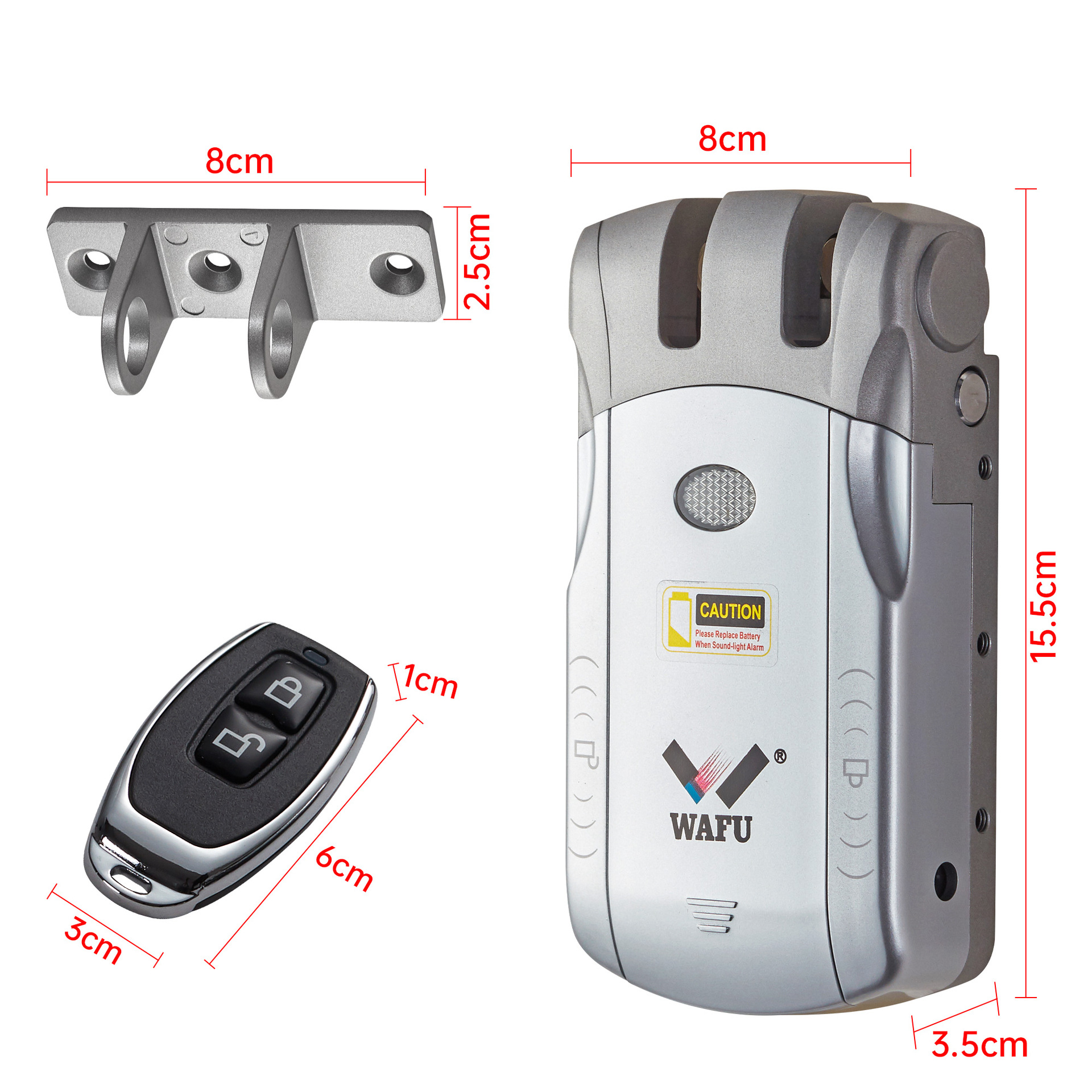 Cerradura inteligente para puertas con diseño de grafiti para comercio transfronterizo WAFU, no requiere cableado, cerradura con control remoto invisible, para uso doméstico, diseño sin agujeros para llaves, cerradura oculta.