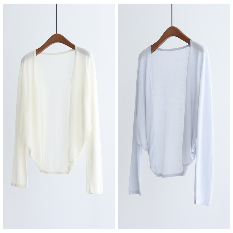 Buttonless Thin Tencel Lyocell Knitted Cardigan for Women Summer Pure Color Shawl Lazy Sun Protection Air-Conditioning Shirt Top for Women Buttonless Thin Tencel Lyocell Knitted Cardigan for Women Summer Pure Color Shawl Lazy Sun Protection Air-Conditioning Shirt Top for Women