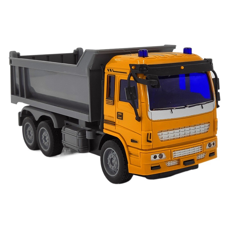 Excavadora de control remoto de 4 vías para niños camión volquete de transporte de ingeniería de juguete Protección contra incendios de 7 vías con un solo clic escalera de rociado de agua rescate